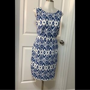 Blue and White Sleeveless Dress size 8